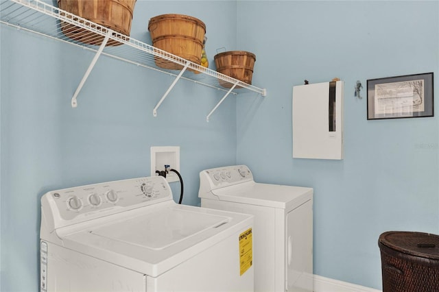 washroom with washer and clothes dryer