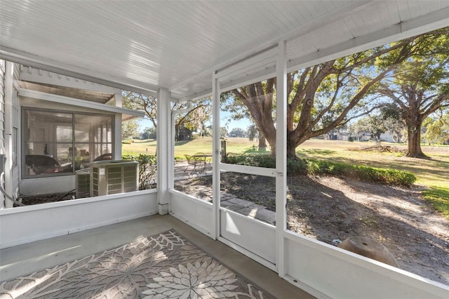 view of unfurnished sunroom