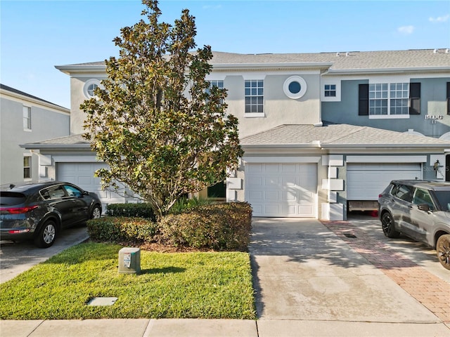 view of property featuring a garage