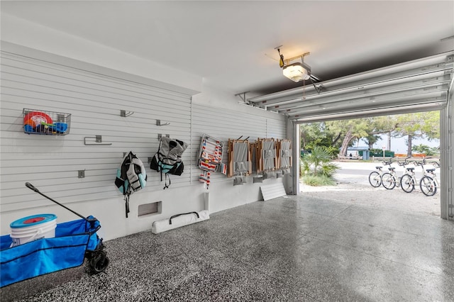 garage featuring a garage door opener