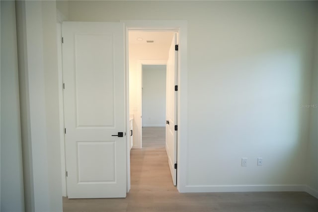 interior space with light hardwood / wood-style flooring