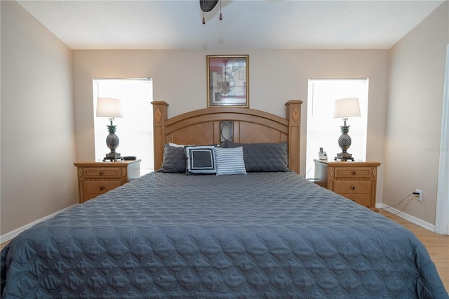 bedroom featuring light hardwood / wood-style floors