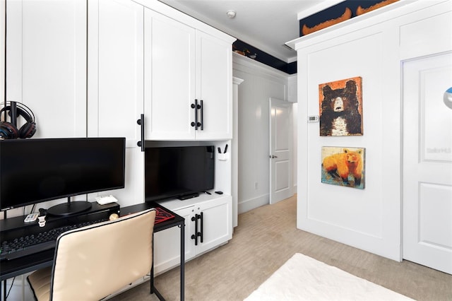 office space featuring light hardwood / wood-style floors