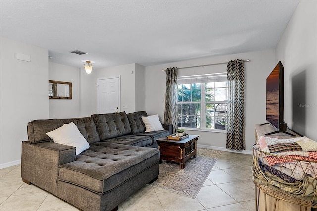 view of tiled living room