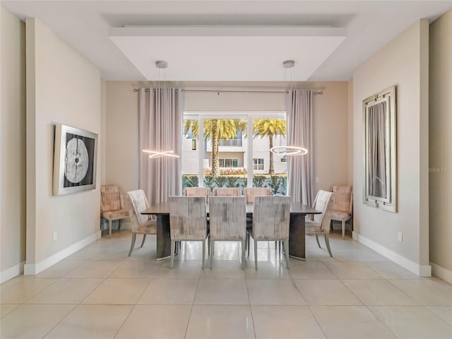 view of tiled dining space