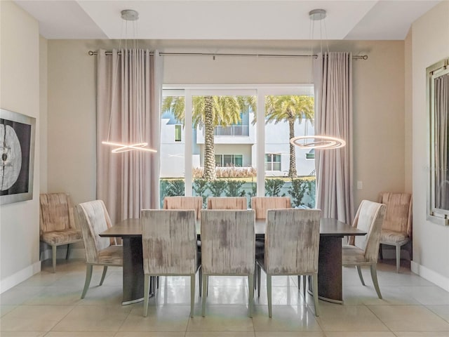 view of tiled dining area