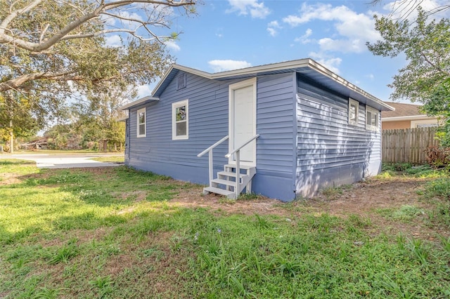 exterior space featuring a yard