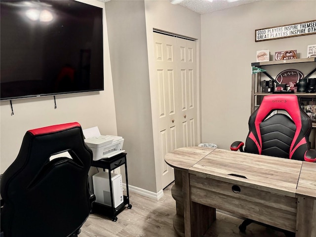 office area featuring light wood-type flooring