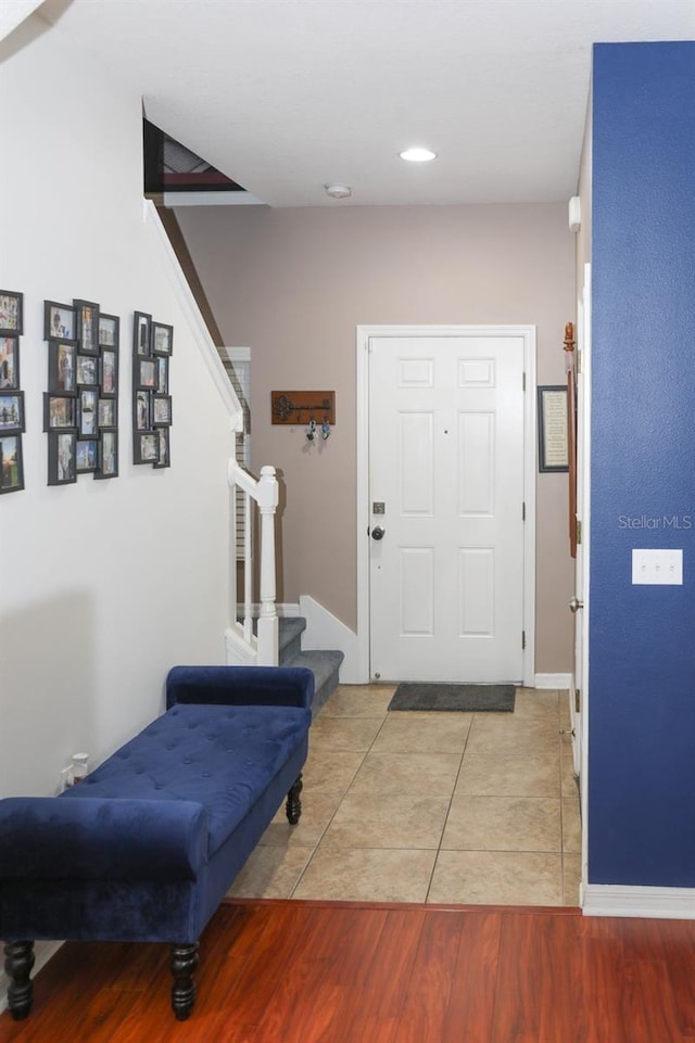 view of tiled entrance foyer