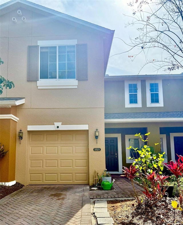 view of front of house with a garage