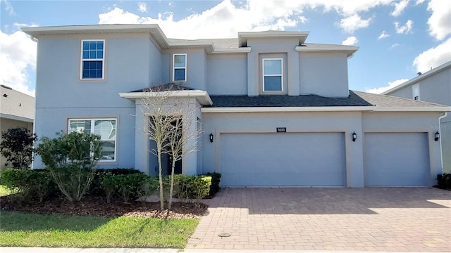 view of property with a garage