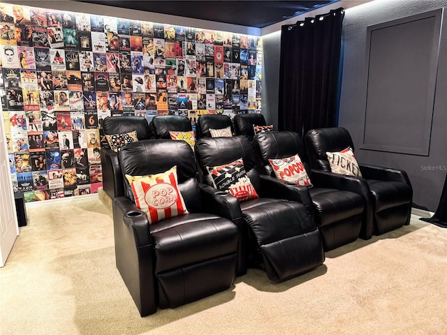 view of carpeted cinema room