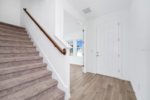 entrance foyer featuring light hardwood / wood-style flooring