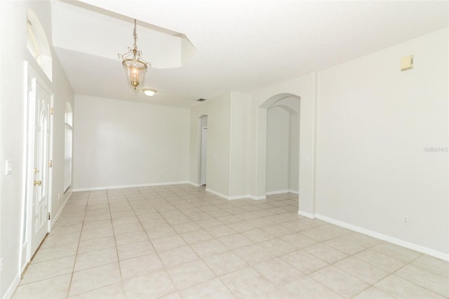 view of tiled spare room