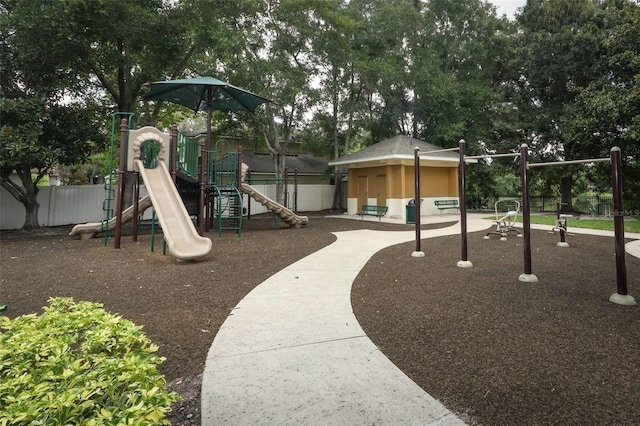 view of jungle gym