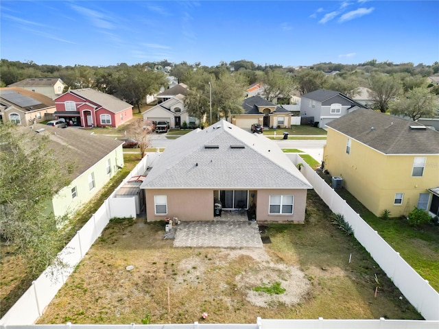 aerial view with a residential view