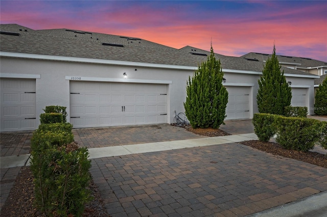 view of front of house with a garage