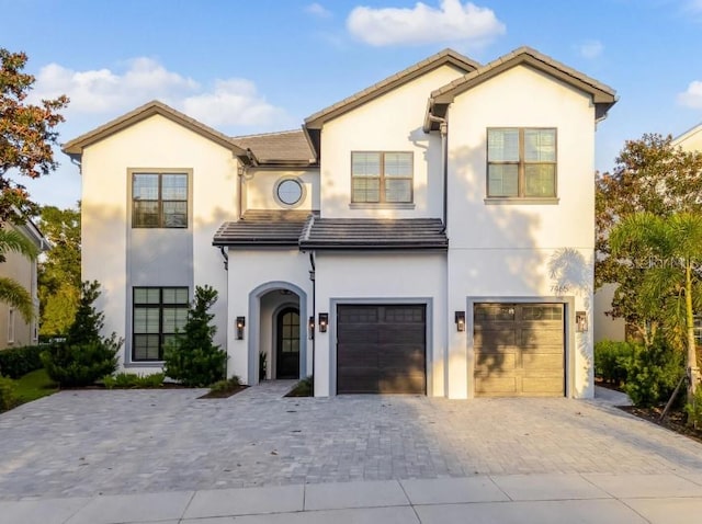 view of front of home with a garage