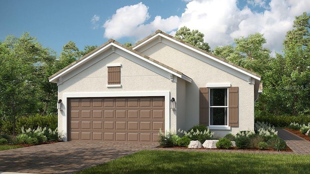 view of front of home with a garage