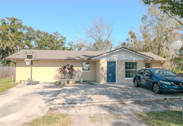 view of single story home