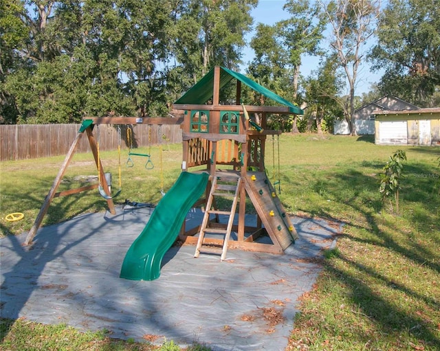 view of playground with a yard