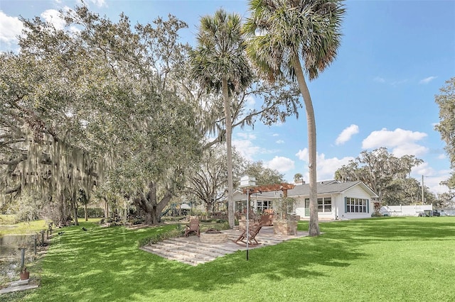 view of yard with a patio