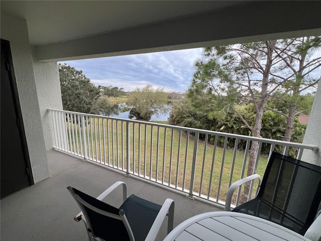 balcony with a water view