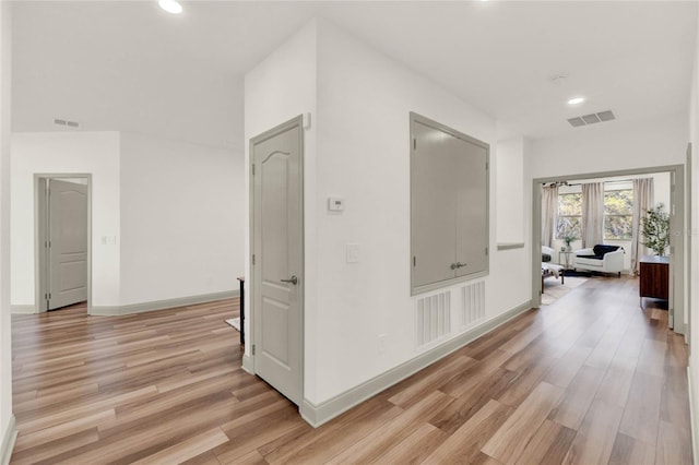 hall featuring light hardwood / wood-style flooring