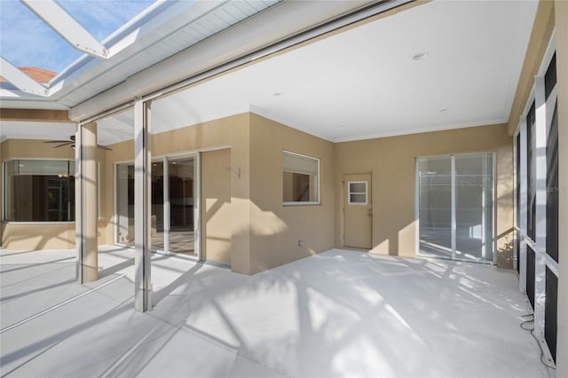 sunroom with a skylight