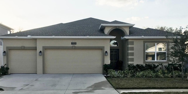 prairie-style home with a garage