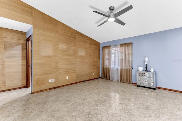 3547 Medford Rd, Casselberry, FL 32707 - spare room with a ceiling fan and vaulted ceiling