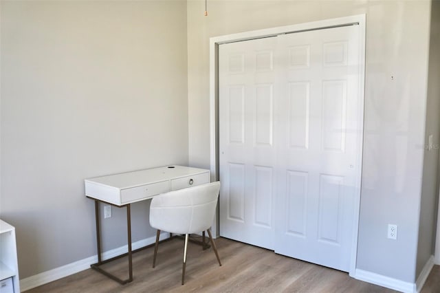 office featuring light wood-type flooring