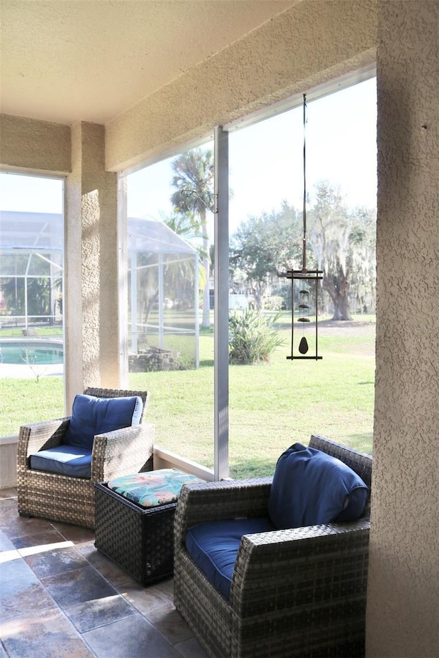 view of sunroom