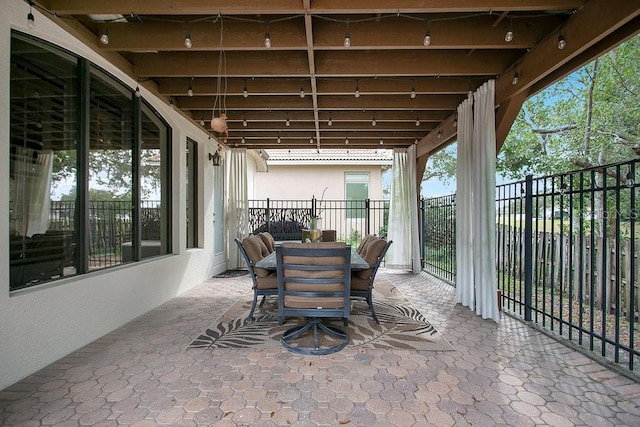 view of patio / terrace with fence and outdoor dining space