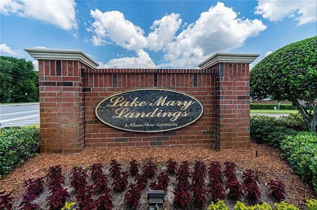 view of community sign