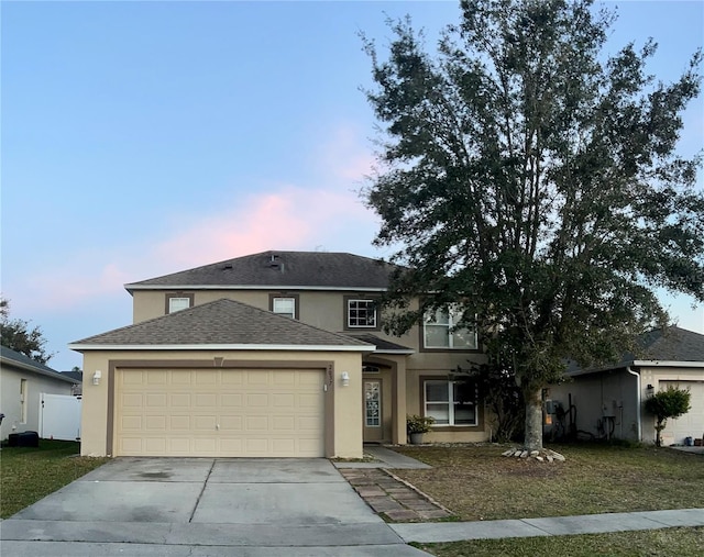 view of front of home featuring a garage