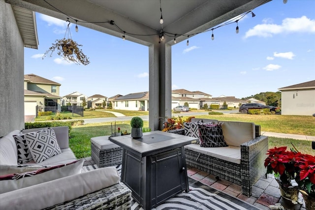 view of patio featuring an outdoor living space