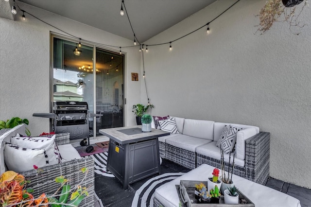 view of patio featuring an outdoor living space