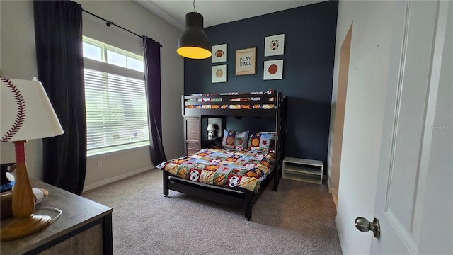 bedroom with carpet floors