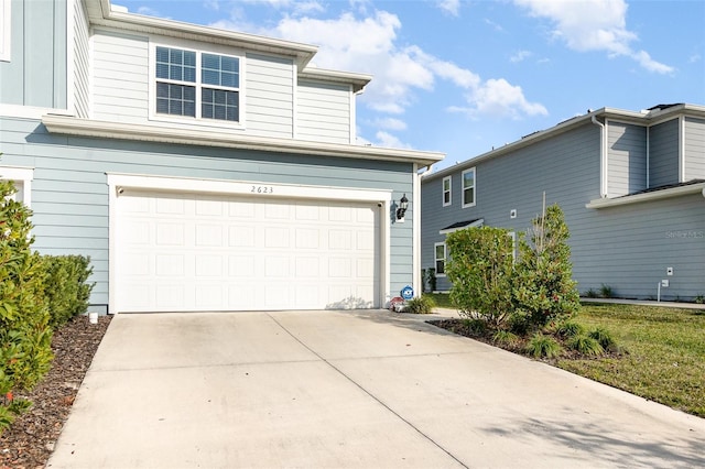 view of property with a garage