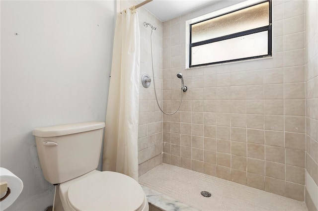 bathroom featuring toilet and walk in shower