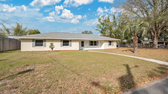 view of front of home with a front yard