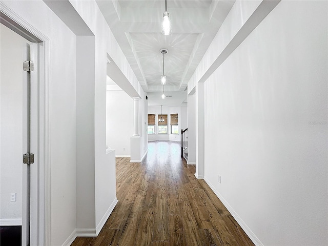 corridor featuring hardwood / wood-style floors