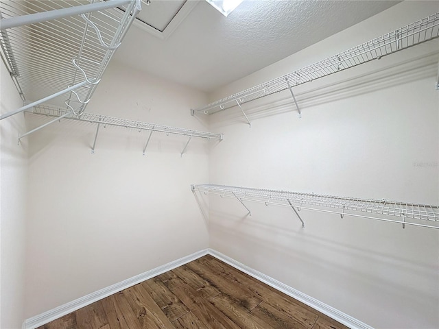 spacious closet featuring hardwood / wood-style floors