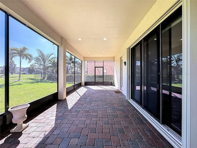 view of unfurnished sunroom