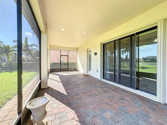 view of unfurnished sunroom