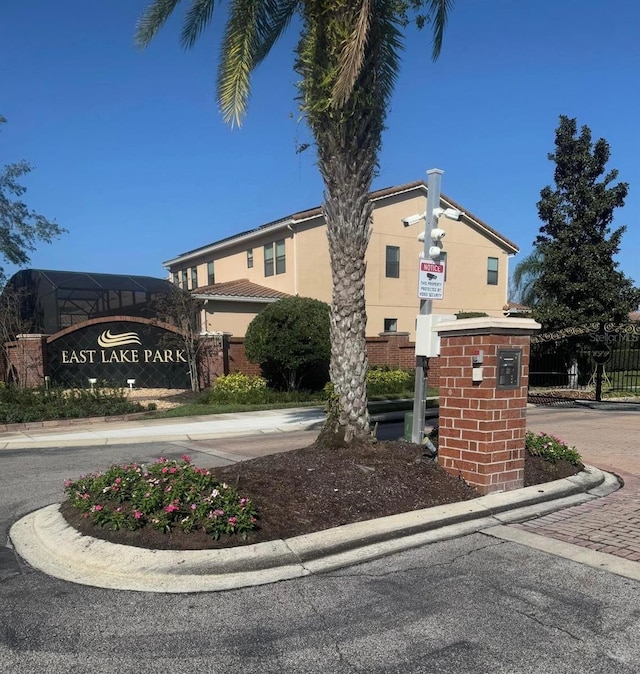 view of community sign