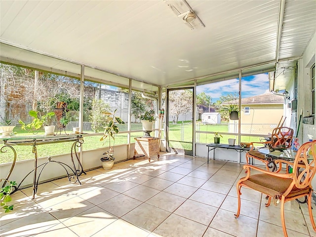 view of unfurnished sunroom