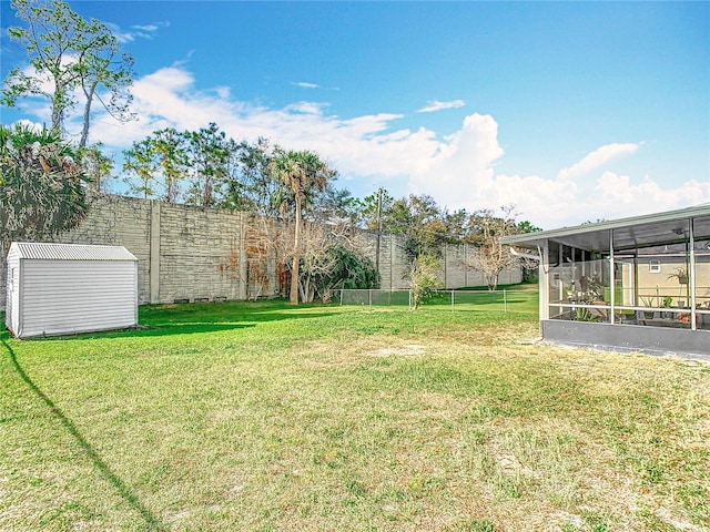 view of yard featuring a sunroom