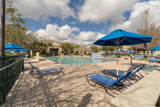 view of pool with a patio